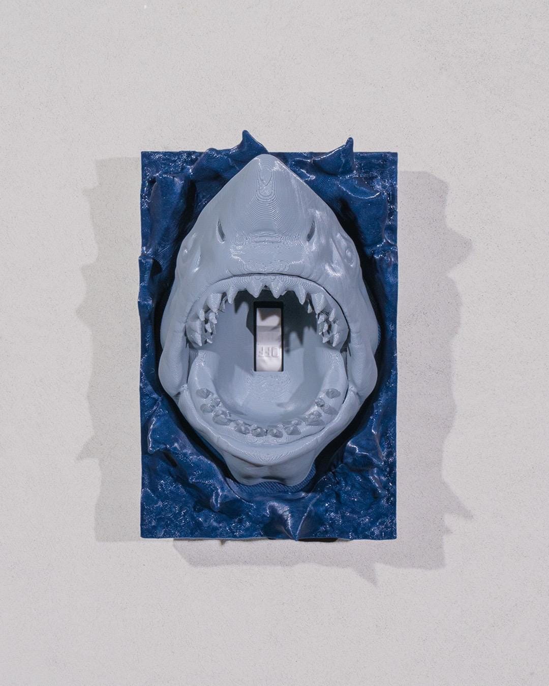 Great Shark Light Switch Cover - Handcrafted Decor for Playrooms, Whimsical Gift for Ocean Lovers & Enthusiasts