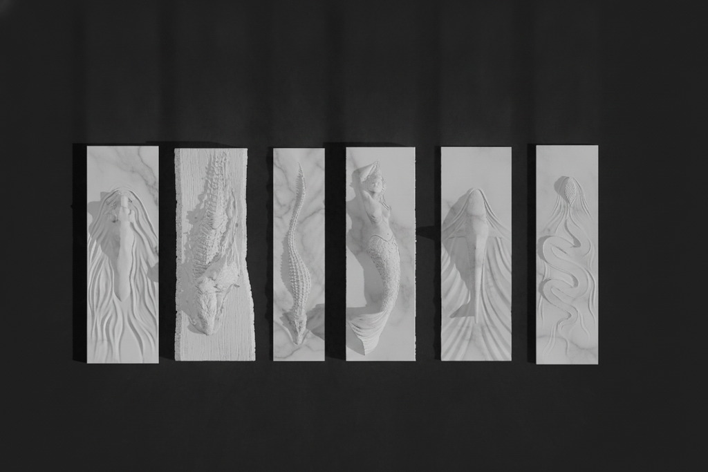 Mermaid Relief Panel Set — 3D Printed Wall Art (Set of 6)