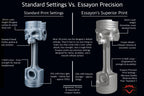 Standard vs Essayon precision print settings comparison for skull piston headphone stand