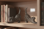 Voronoi cat bookends alternate colorway on shelf