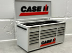 Case IH desktop mini toolbox pen holder with hinged lid and decorative drawers