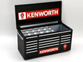Kenworth desktop mini toolbox pen holder with hinged lid and decorative drawers