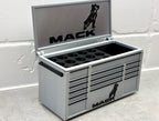 Mack desktop mini toolbox pen holder with hinged lid and decorative drawers