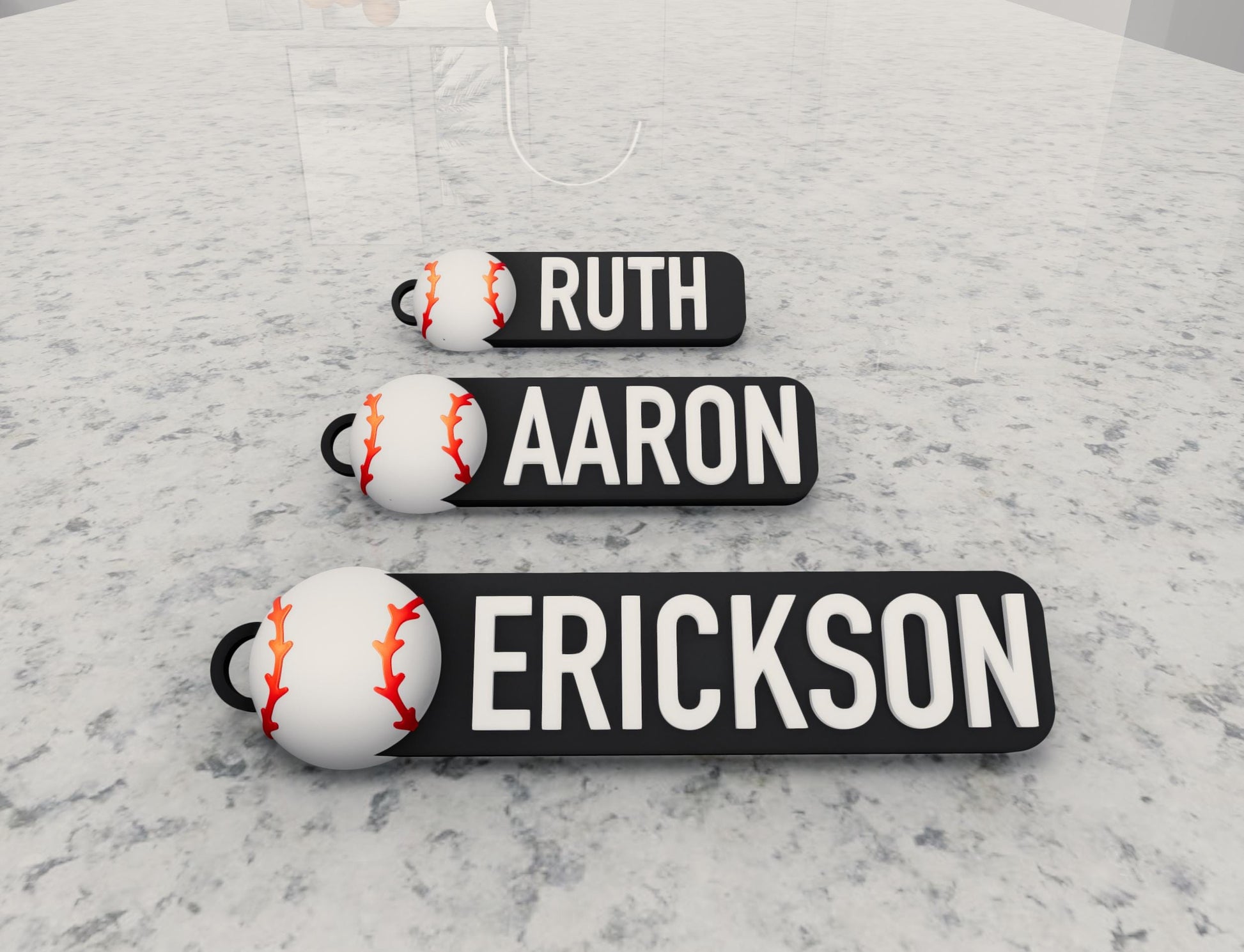 Personalized Baseball Keychain, Backpack Tags, Keychain, Sports Tags, Kid’s Name Tags,  Name Tag Keychains, Charms