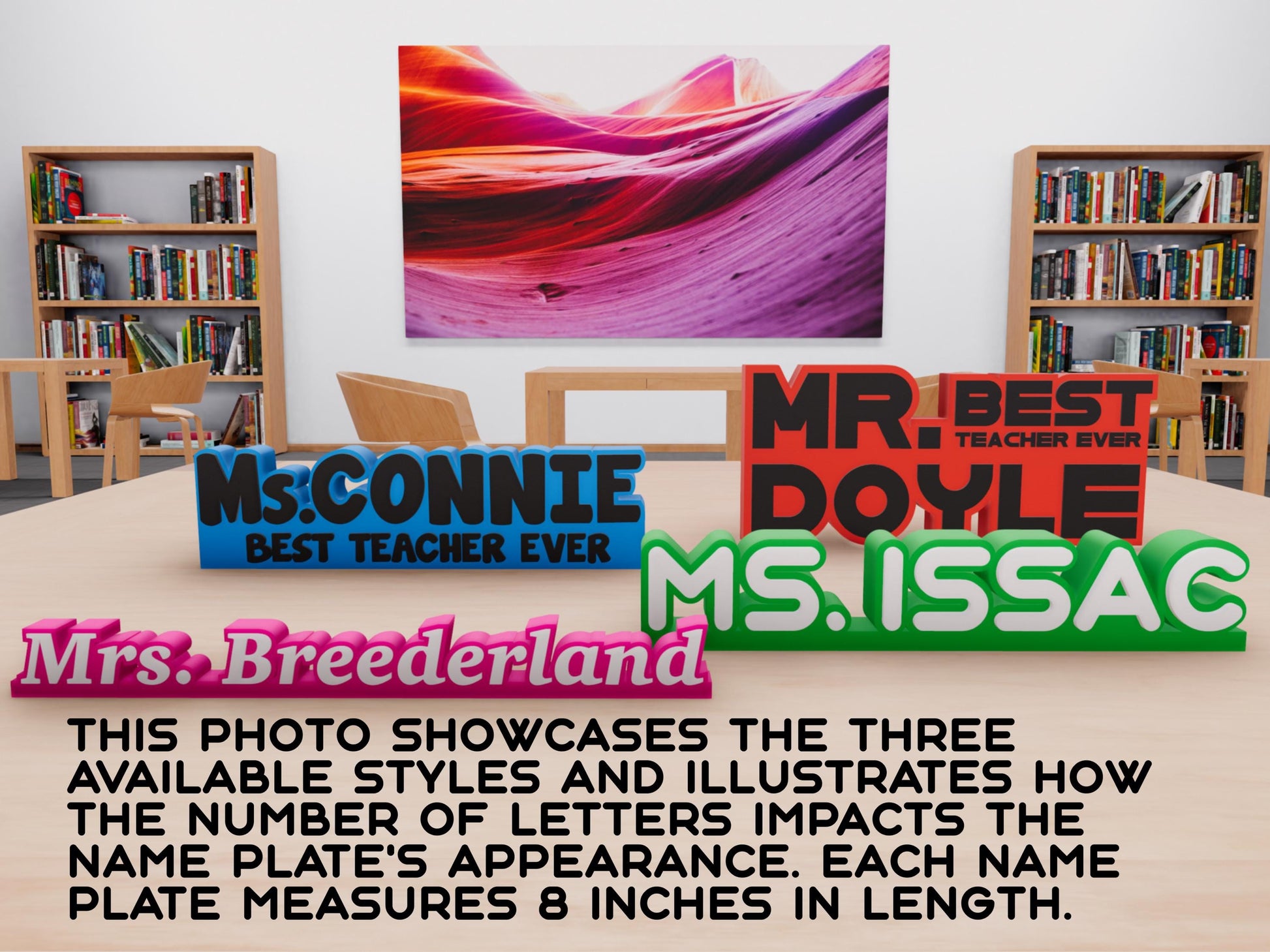 Personalized Teacher Nameplate - Customizable in Three Unique Styles