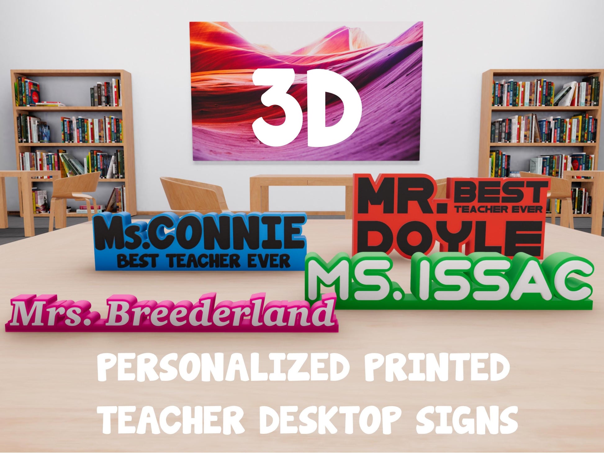 Personalized Teacher Nameplate - Customizable in Three Unique Styles
