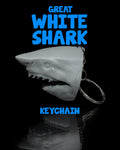 Great White Shark Head Keychain: 3D-Printed Ocean Lover Gift
