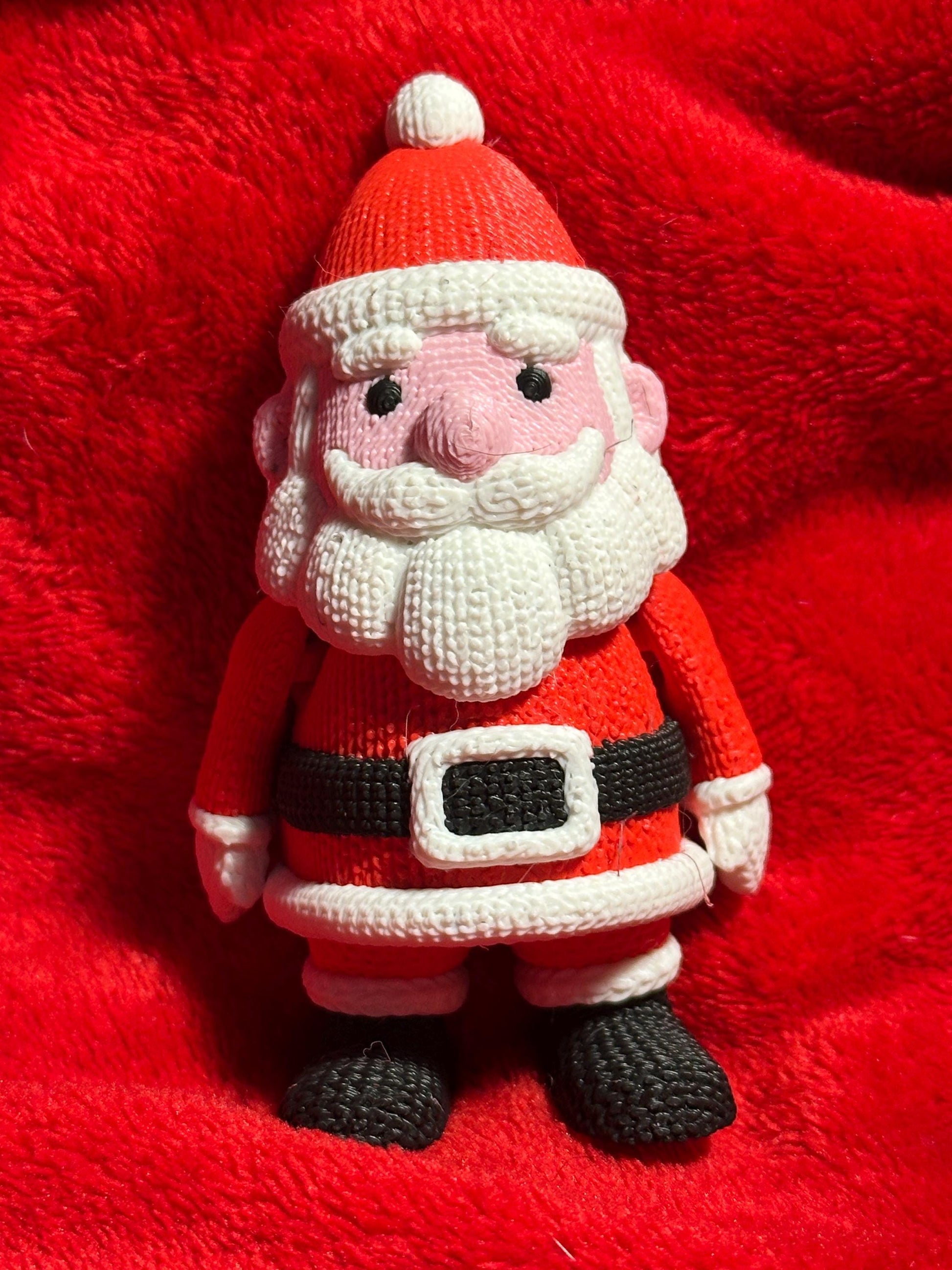 Articulated Santa: Crochet-Style 3D Printed Holiday Decor, The Jolliest Jointed Christmas Decoration