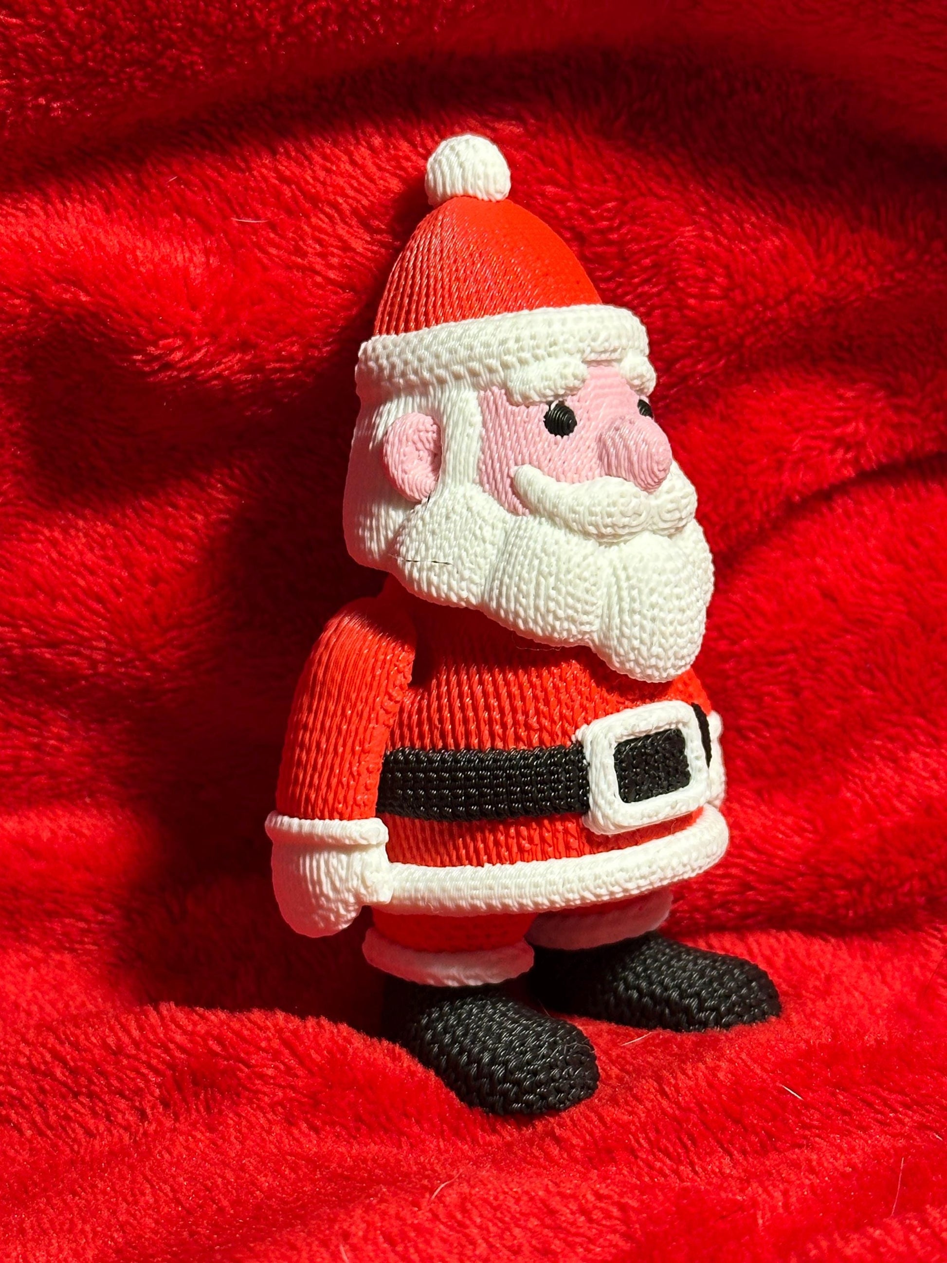 Articulated Santa: Crochet-Style 3D Printed Holiday Decor, The Jolliest Jointed Christmas Decoration
