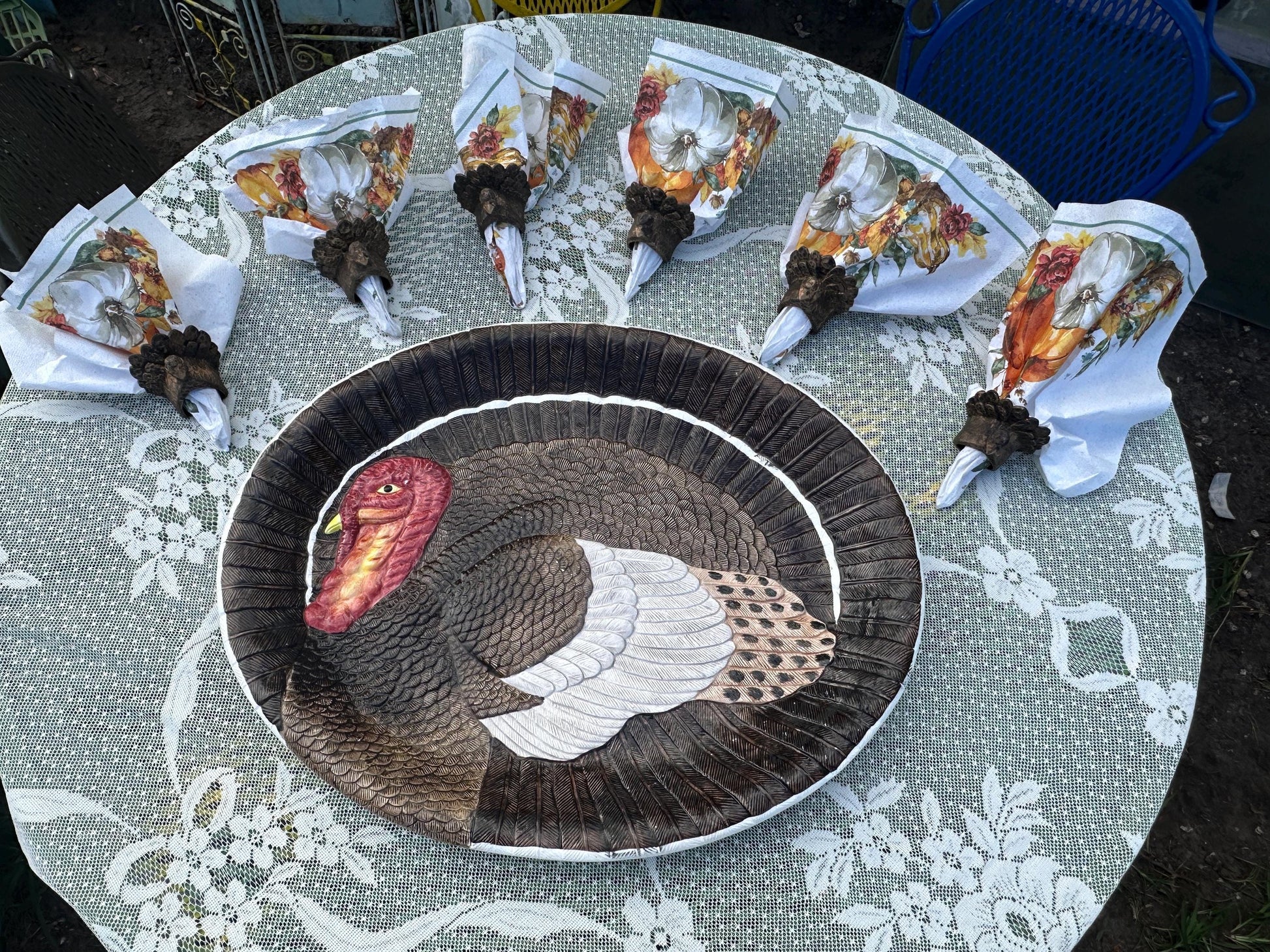 Turkey Ring Napkin Holder | Unique Thanksgiving Table Decor & Festive Gobbler Tableware