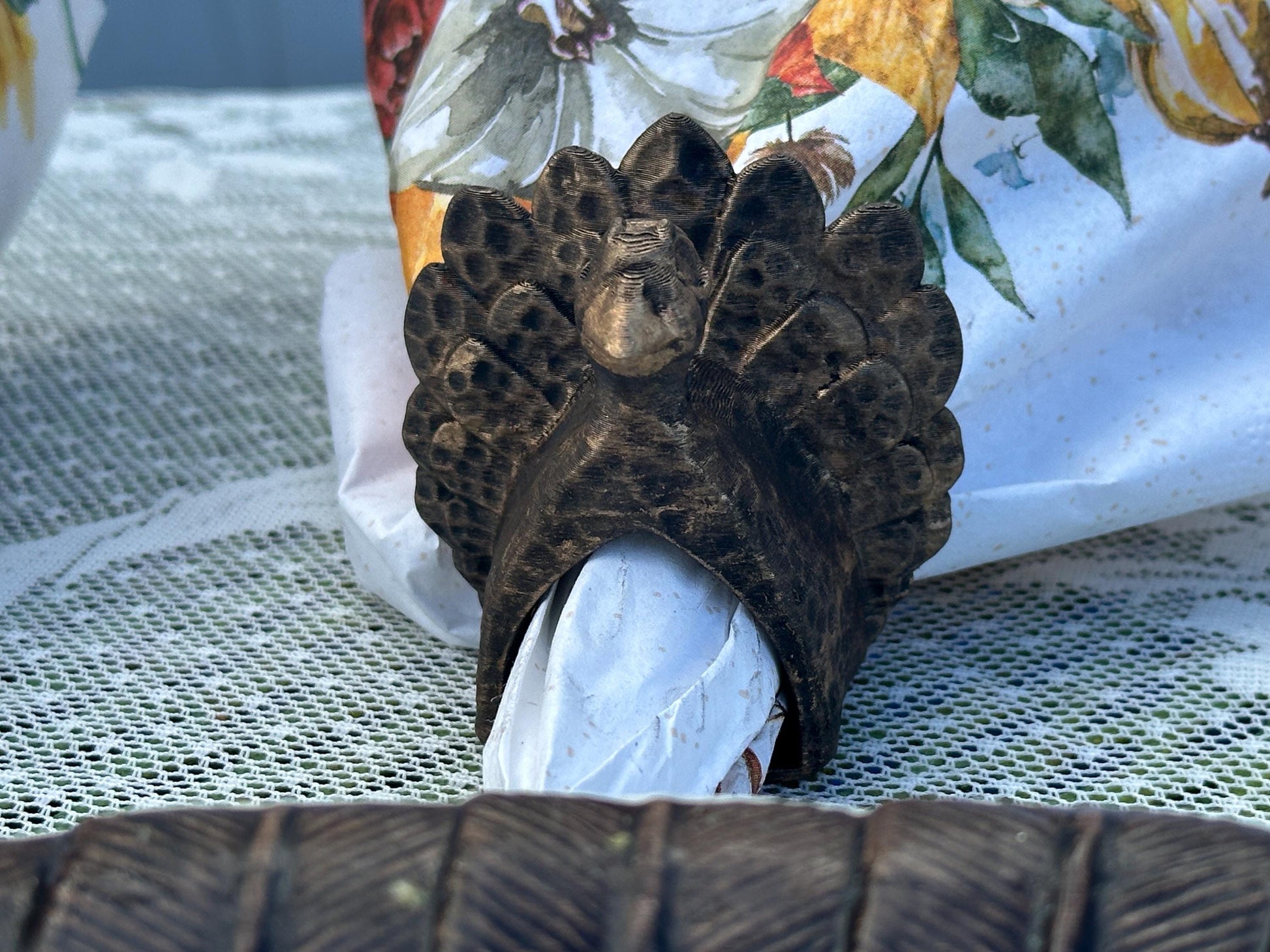 Turkey Ring Napkin Holder | Unique Thanksgiving Table Decor & Festive Gobbler Tableware