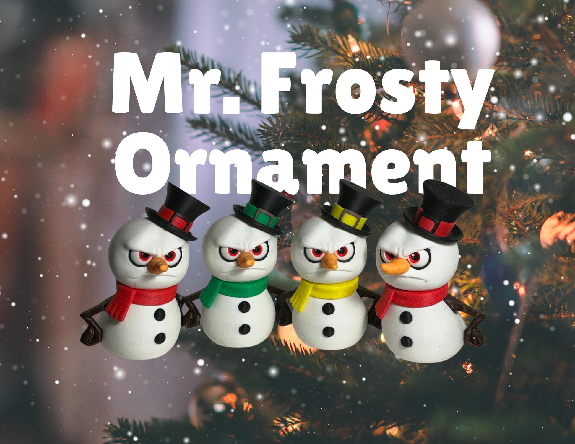 Snowman Ornament - Mr. Frosty Angry Snowman Decor, Grumpy Charm for Your Christmas Tree, Unique Holiday Ornament, Fun Gift Idea