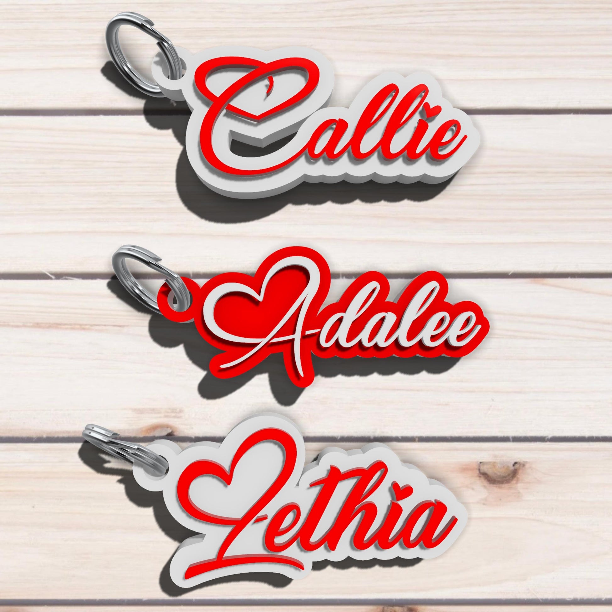 Personalized Heart Keychain – 3D Printed Customizable TPU, Durable and Flexible Design for Gifts & Keepsakes