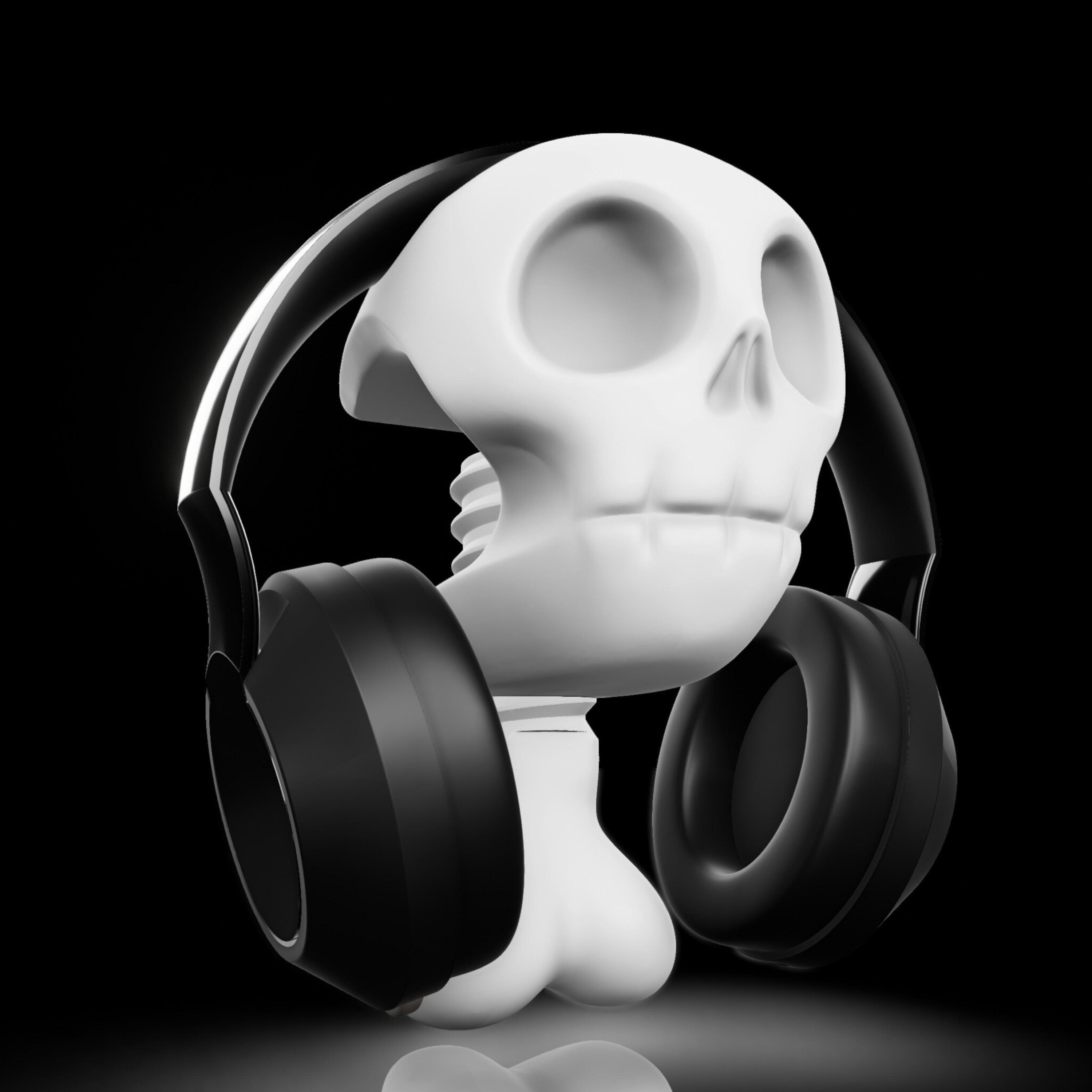 Gothic Skull Vise Headphone Holder: 3D Printed Desk Decor