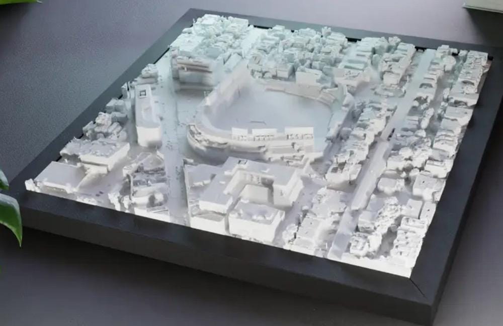 Stunning 3D Model of Wrigley Field | 225mm Square with 1/2” Frame in Premium Finishes