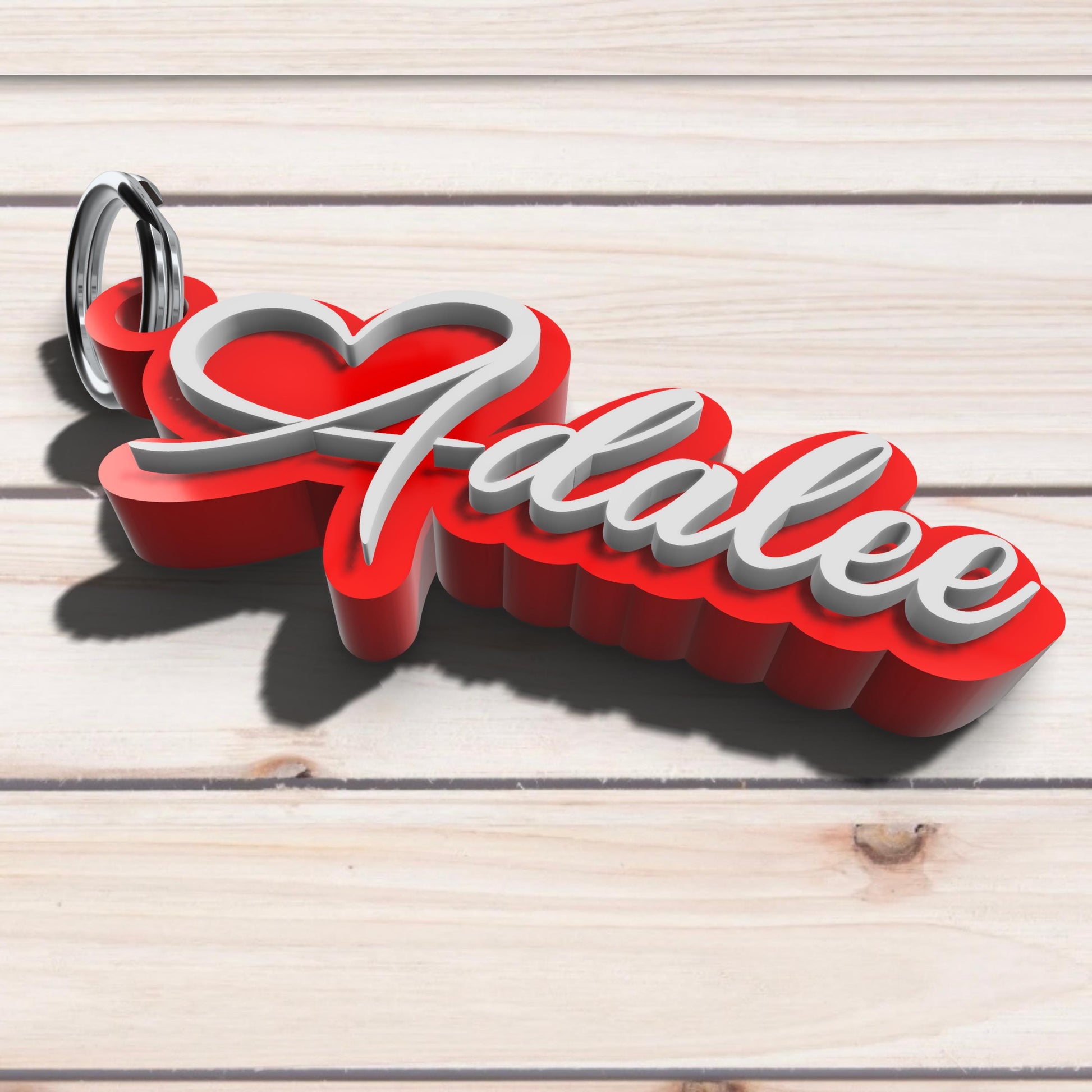 Personalized Heart Keychain – 3D Printed Customizable TPU, Durable and Flexible Design for Gifts & Keepsakes