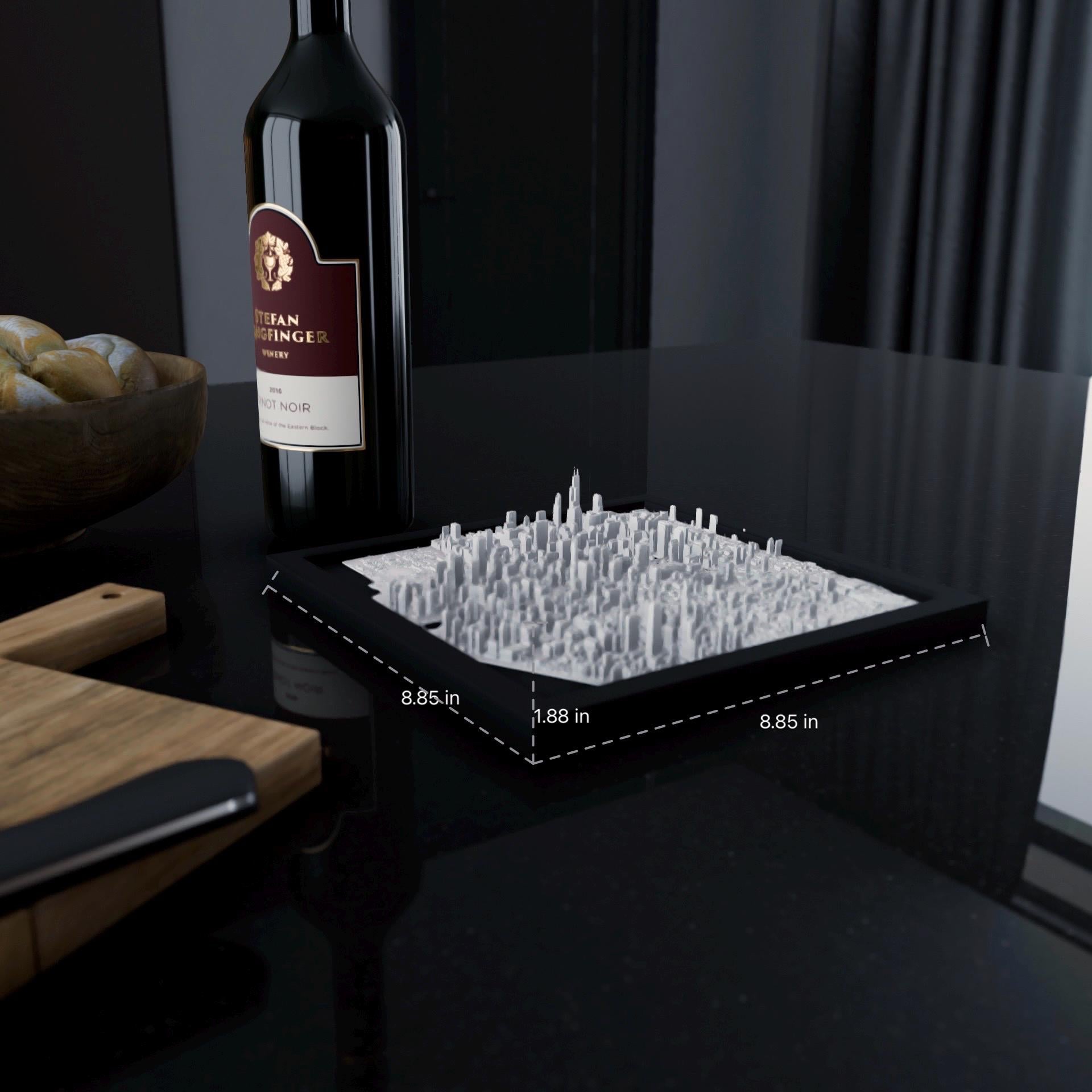 Chicago Miniature Cityscape | 3D Printed Architectural Model of Chicago | Sculpted Studios Art