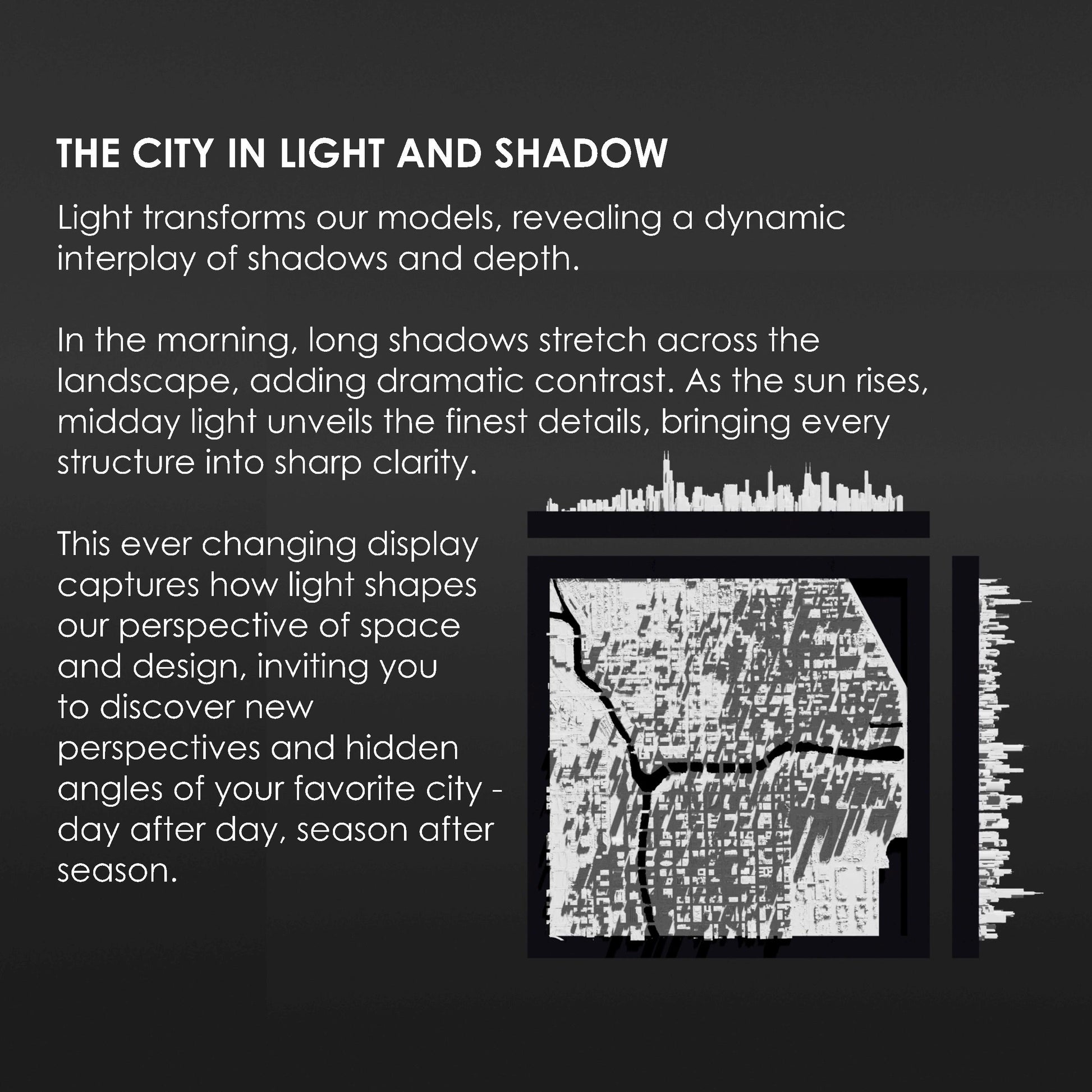 Chicago Miniature Cityscape | 3D Printed Architectural Model of Chicago | Sculpted Studios Art