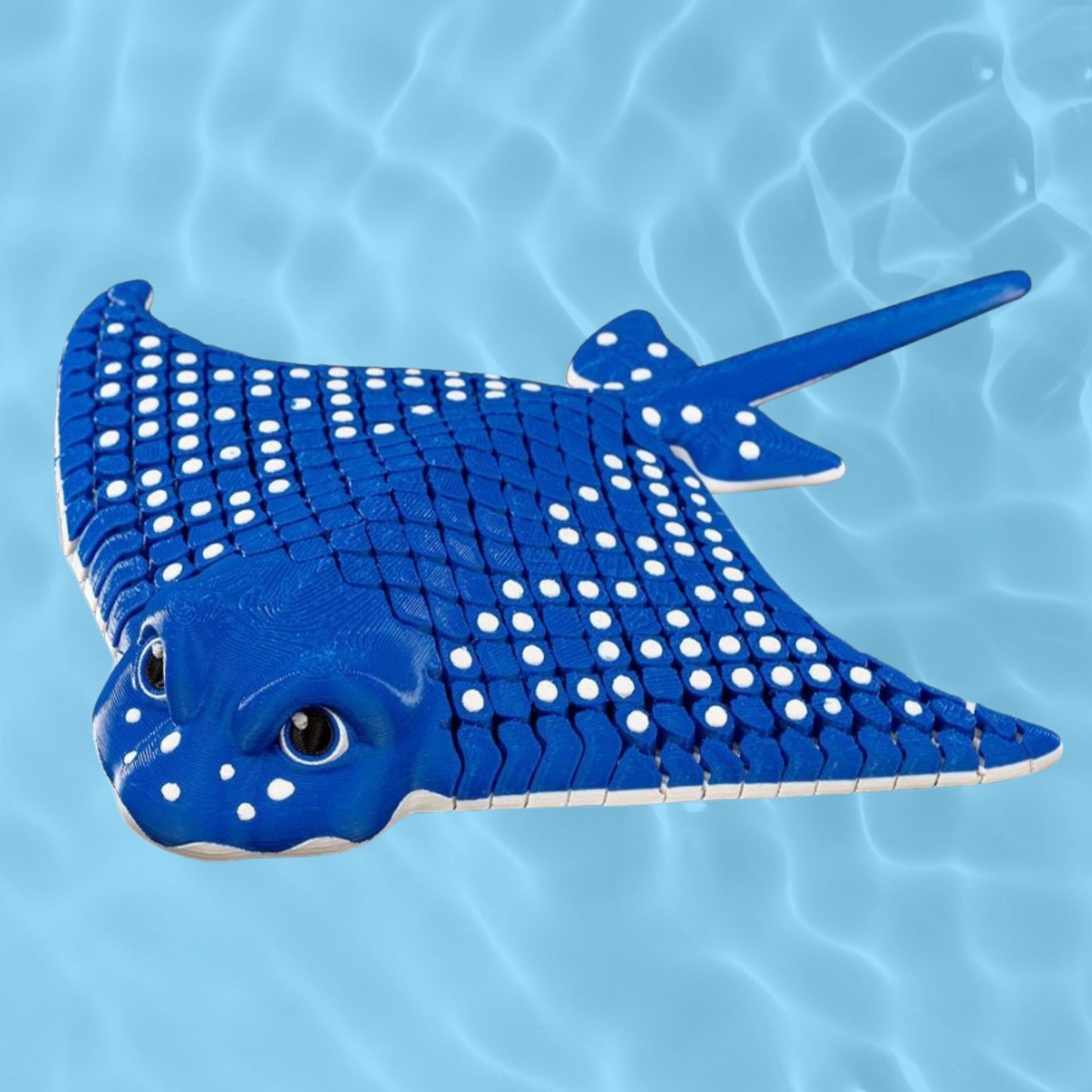 Articulated Sea Life - Handcrafted Igor the Spotted Eagle Ray - Delightful Ocean-Themed Decor - Ideal Gift for Marine Enthusiasts