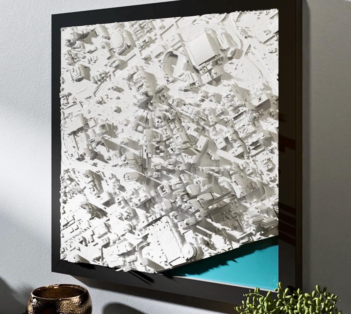 Detroit | Framed 3D City Map Art