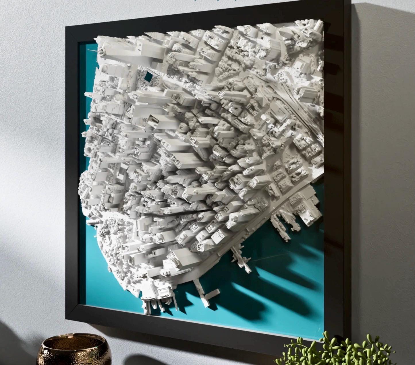 Lower Manhattan | Framed 3D City Map Art