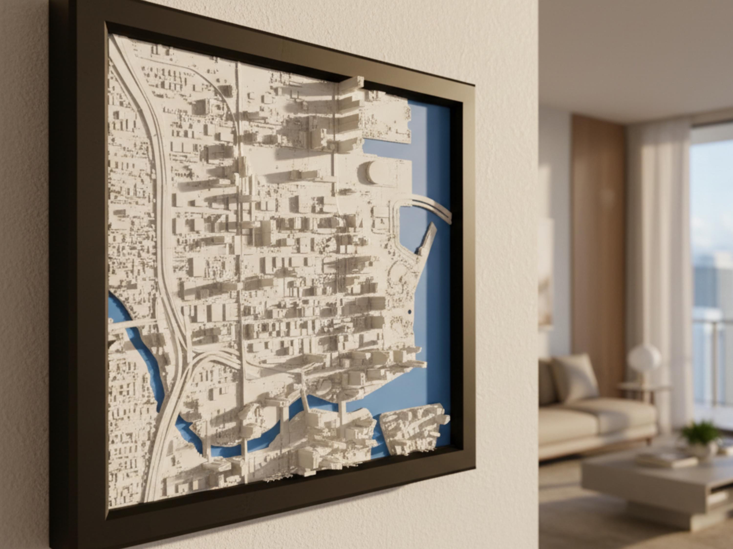 Miami | Framed 3D City Map Art