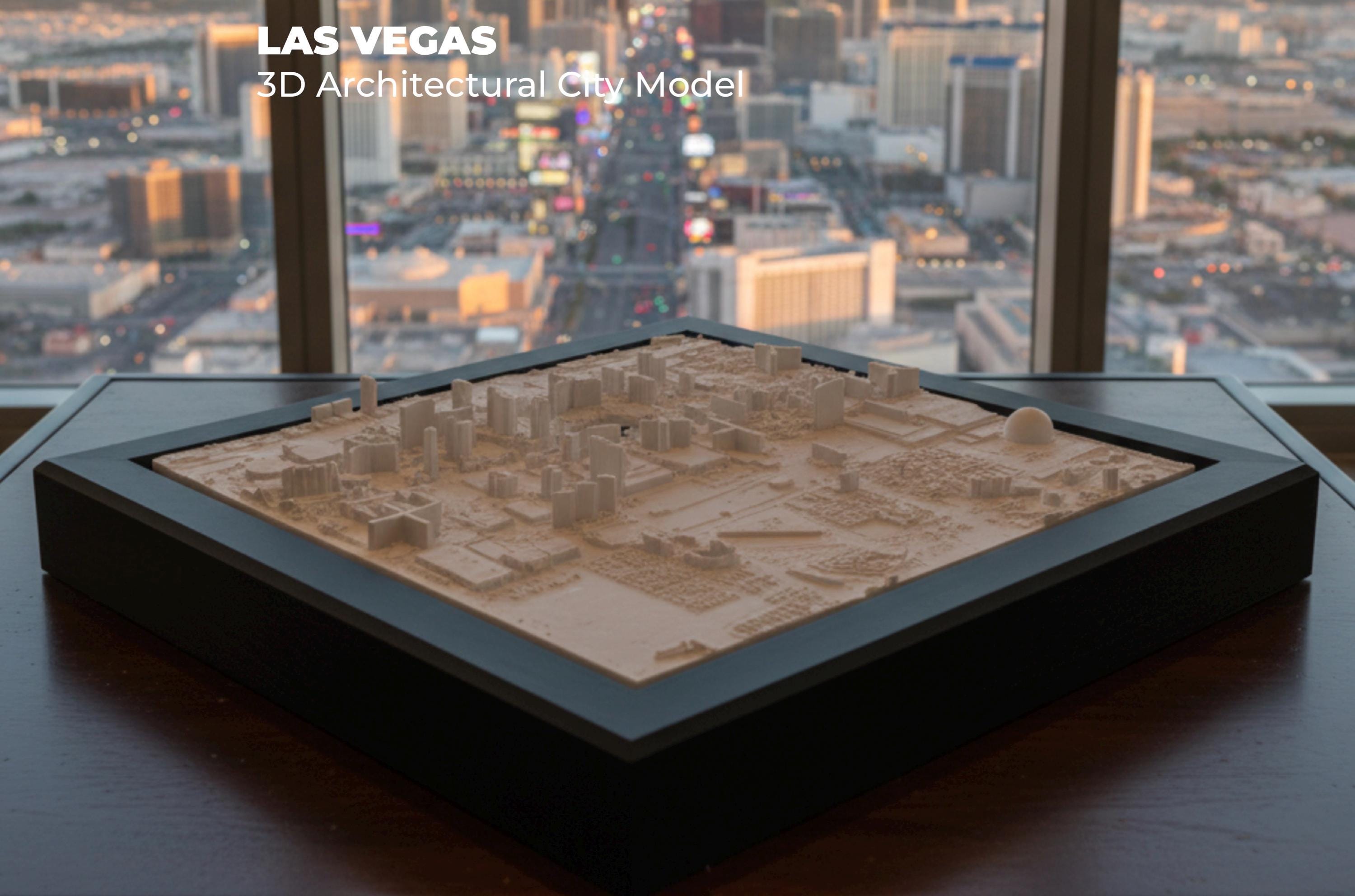 Las Vegas | Framed 3D City Map Art