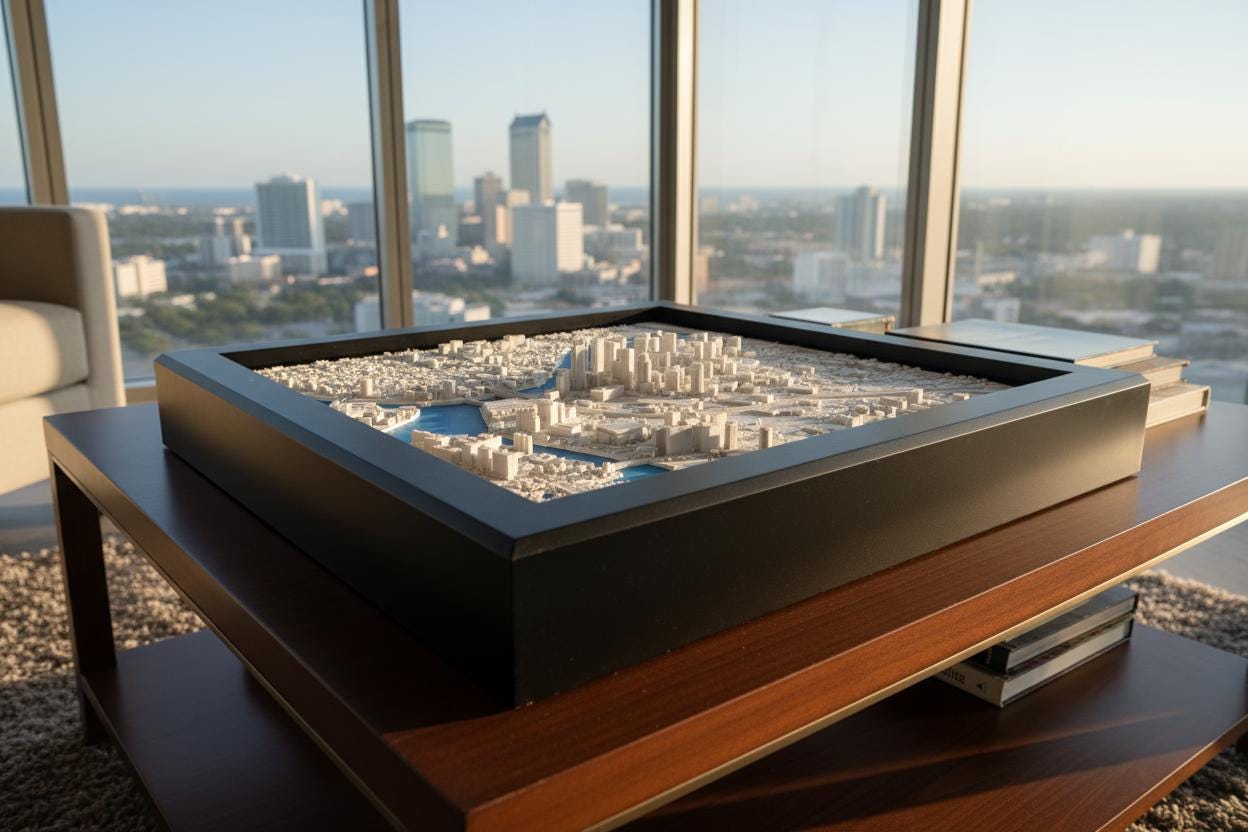 Tampa | Framed 3D City Map Art