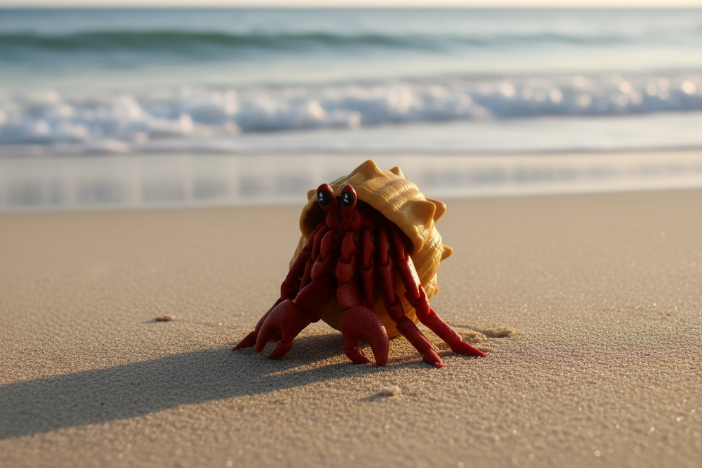 Articulated Hermit Crab with Removable Shell